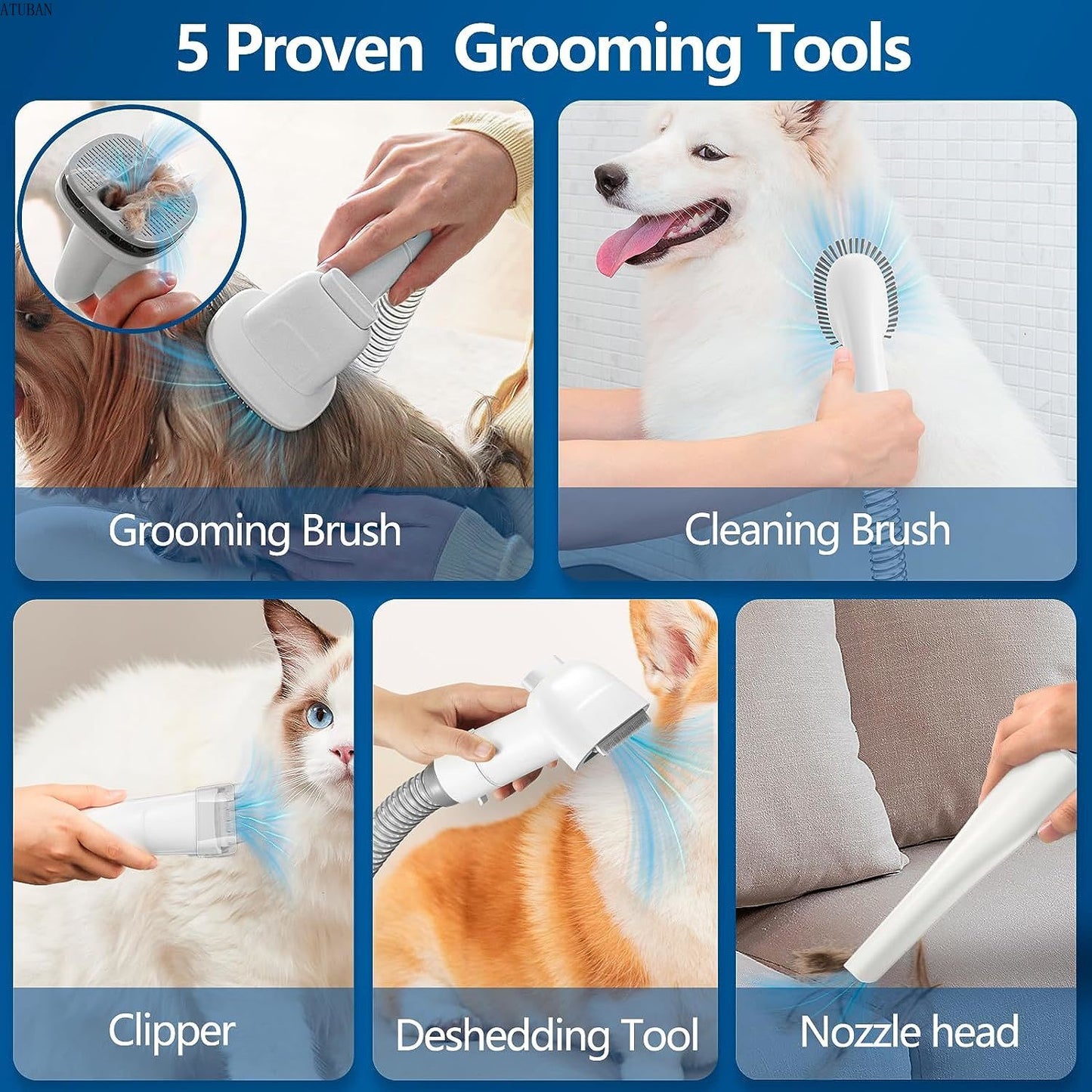 FurGrom™ -  5 in 1 Pet Vaccum Grooming Kit