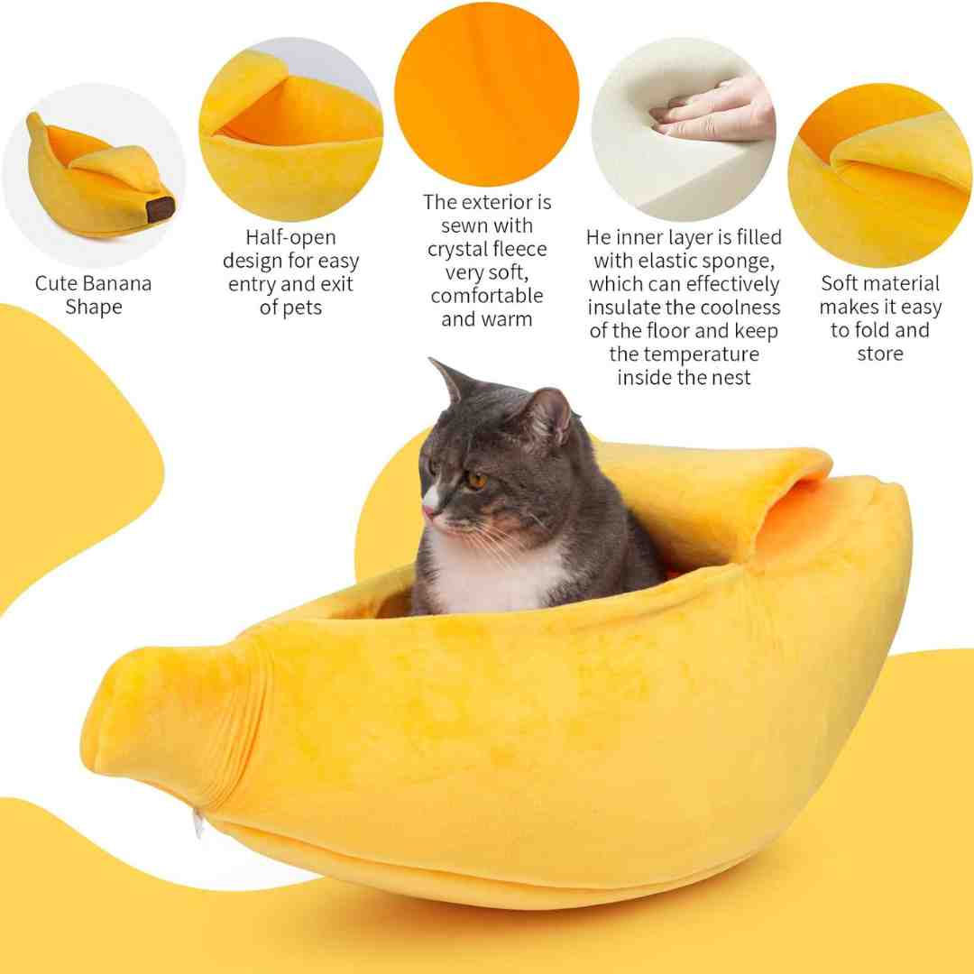 BanaNap™ - Banana Cat Bed For Comfort Sleeping